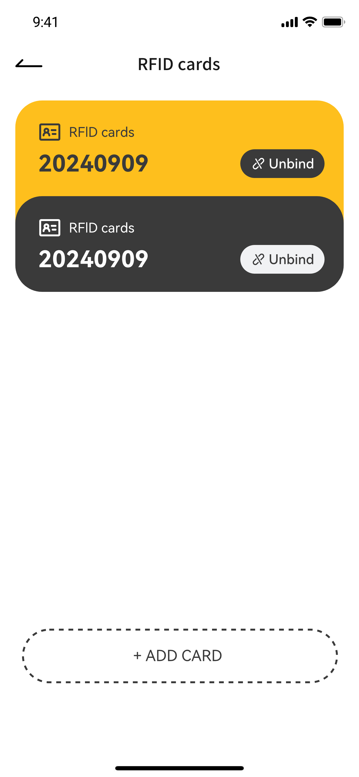 Add RFID card